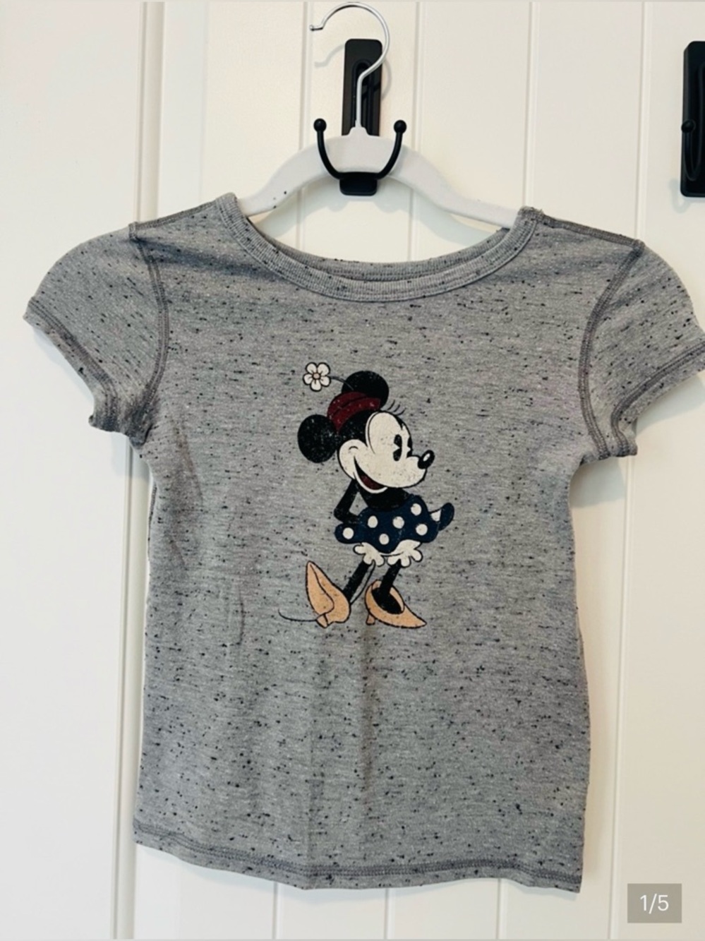 Disney Minnie Mouse Speckled Gray T-Shirt - 5/6